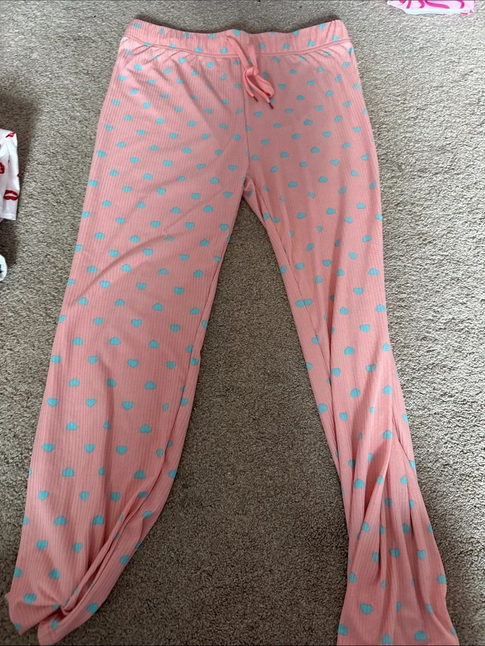 Kids Pink Heart-Print Lounge Pants